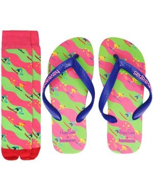 Havaianas X Happy Socks Multicoloured Flip-Flops - Pink