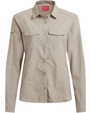 Craghoppers Ladies Adventure Iii Nosilife Long-Sleeved Shirt (Soft Mushroom) - Grey