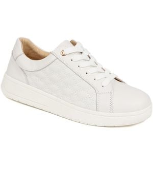 Jones Bootmaker Allana Leather Lace-Up Trainers - White