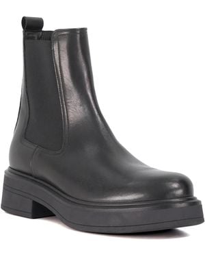Dune Palomie Leather Chunky Sole Chelsea Boots - Black