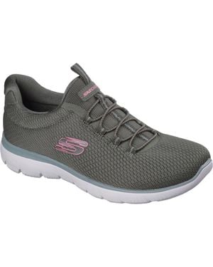 Skechers Summits Summer Blush Textile Trainers - Grey