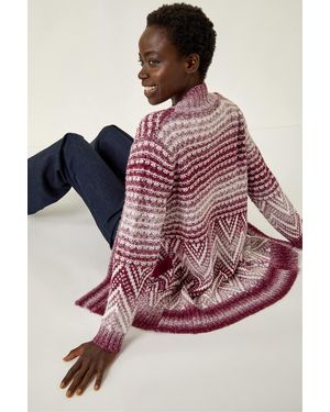 Roman Jacquard Knit Cardigan - Pink