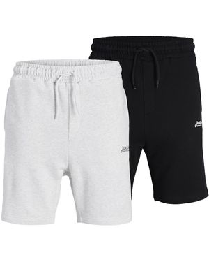 Jack & Jones 2 Pack Sweat Shorts Elastic Waist Drawstring - Blue