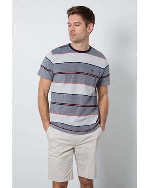 MAINE Stripe T-Shirt Cotton - Blue