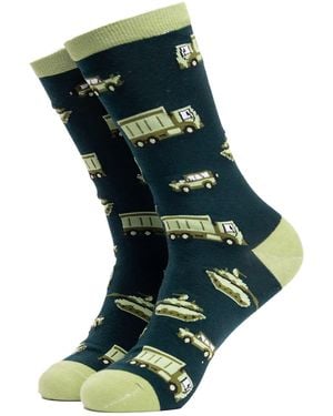 Soctopus Vehicle Pattern Novelty Cotton Socks - Green