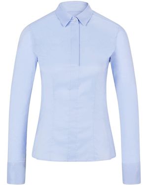 BOSS Slim Fit Long Cuff Sleeve Blouse - Blue
