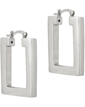 SEOL + GOLD Sterling Rectangle Creoles - White