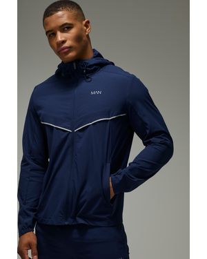 BoohooMAN Active Running Ripstop Vent Windbreaker - Blue