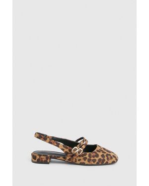 Boohoo Wide Fit Slingback Flats With Double Strap - Multicolour
