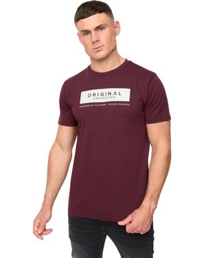 Crosshatch Jamstate T-Shirt (Rum Raisin) - Red