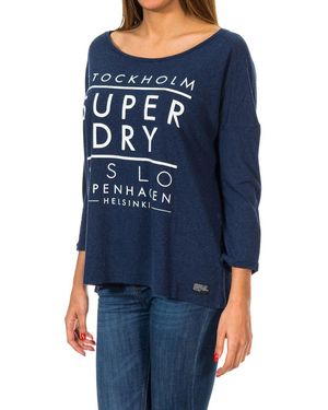 Superdry Nordic Slouch Crew G60119Xns 3/4 Sleeve Jumper - Blue