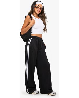 Boohoo Tricot Side Stripe Tape Straight Leg Jogger - Blue