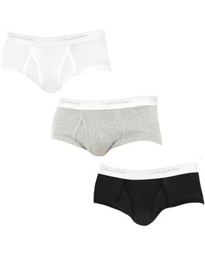 Calvin Klein Pack-3 Slips With Breathable Fabric And Front Opening U1000A For - White