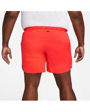 Nike Fit Stride 7 Brief Lined Running Shorts - Red