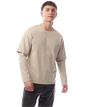 Levi's Levi's Feather Embroidered Crew Neck Long Sleeve Jersey T-Shirt - Natural