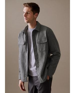 Autograph Wool Blend Overshirt - Grey