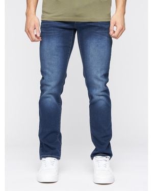 Crosshatch Farrowed Stretch Jeans (Dark Wash) - Blue