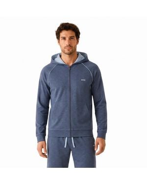BOSS Cotton Zip-Up Hoodie 50515313 - Blue