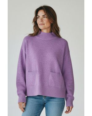 Secret Label Funnel Neck Pocket Jumper - Purple