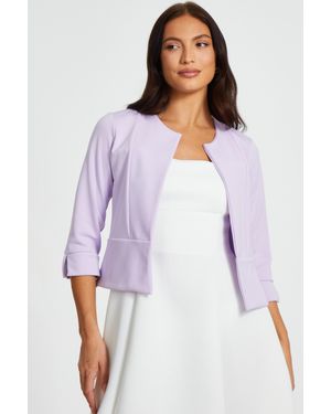 Quiz Cropped Jacket - Purple