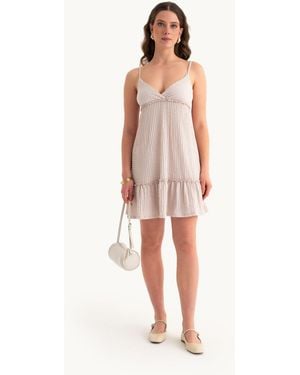 Hiccup V Neck Tiered Mini Dress - Multicolour