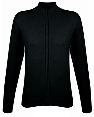 Sol's Ladies Gordon Full Zip Cardigan - Black