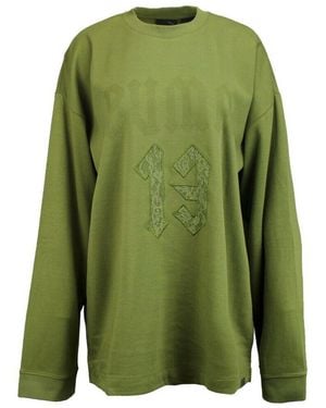 PUMA Fenty By Rihanna Long Sleeve Graphic Crew Neck T-Shirt 575138 03 A67A - Green