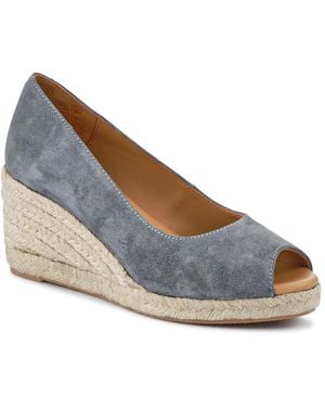 Jones Bootmaker Biaggia Tall Leather Espadrilles - Blue