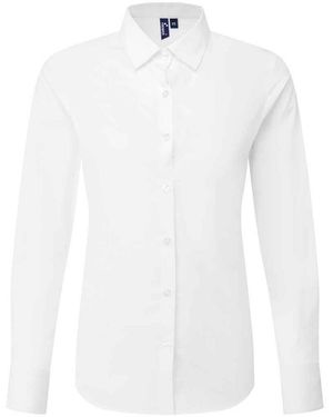 PREMIER Ladies Recyclight Poplin Long-Sleeved Shirt - White