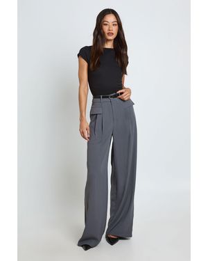 Boohoo Tall Fluid Belted Wide Leg Trousers - Multicolour
