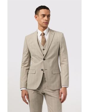 Antique Rogue Single Breasted Two Button Slim Fit Suit Jacket - Natural