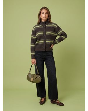 Urban Bliss Stripe Cardigan - Green