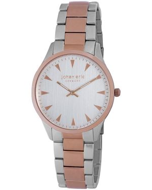 Johan Eric Helsing¸R, Dial Watch W Triangular Rose Tone Hr-Markers, Stainless Steel And Ip Case And Bracelet - Grey