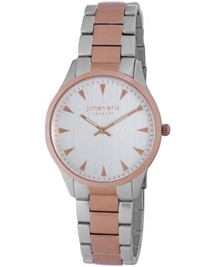 Johan Eric Helsing¸R, Dial Watch W Triangular Rose Tone Hr-Markers, Stainless Steel And Ip Case And Bracelet - Grey