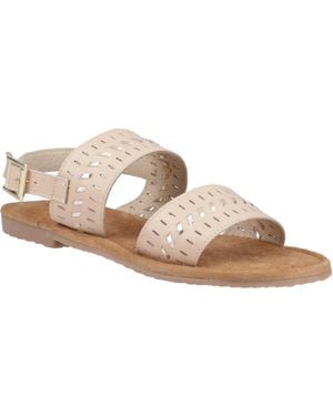 Hush Puppies Hadley Leather Nude Sandals - Natural