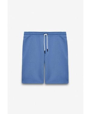 Grimelange Drawstring Waist Straight Leg Shorts - Blue