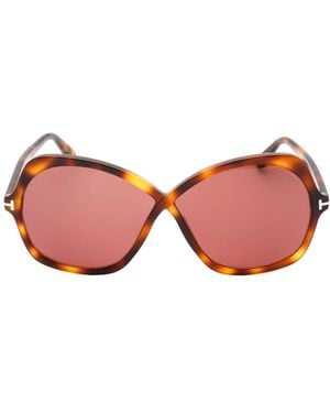 Tom Ford Dark Havana Frame Lens Sunglasses - Pink