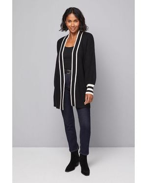 Wallis Tipped Cardigan - Black