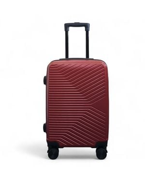 Infinity Leather Hard Shell Cabin 48 X 37 X 20 Cm Secure Luggage Suitcase Suitable For Easyjet, Ryanair Abs - Red