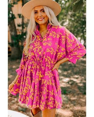 Azura Exchange Floral Print Mini Dress - Pink
