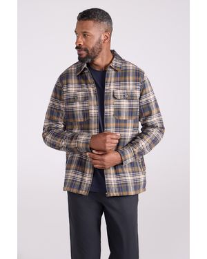 Mountain Warehouse 'Stream Ii' Lined Flannel Shirt With Front Pockets Warm Cosy Top Cotton - Grey