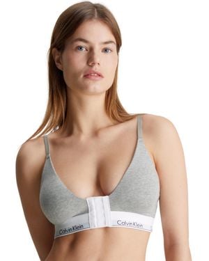 Calvin Klein Modern Cotton Triangle Post Surgery Bra - Grey
