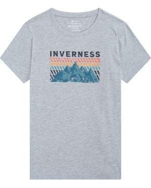 Mountain Warehouse Regional Inverness Graphic Tee Cotton Crew Neck Breathable Everyday T-Shirt - Grey