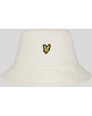 Lyle & Scott Hoed Met Brede Rand - Wit