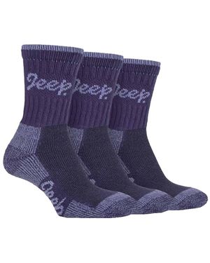 Jeep 3 Paar Katoenen Wandelsokken Voor - Blauw