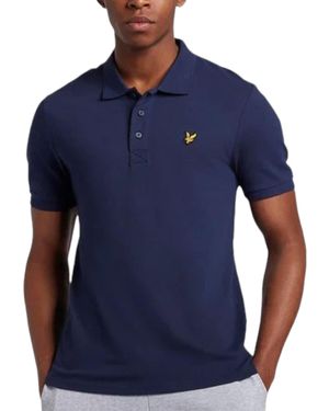 Lyle & Scott Polo Shirt Short Sleeve Summer Golf Tee Cotton Jersey Sports - Blue