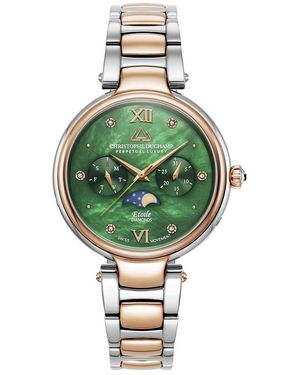 Christophe Duchamp Mother Of Pearl Dial Etoile Watch 36Mm - Green