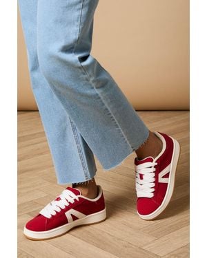 Oasis Dorianna Faux Suede Lace Up Trainers - Blue