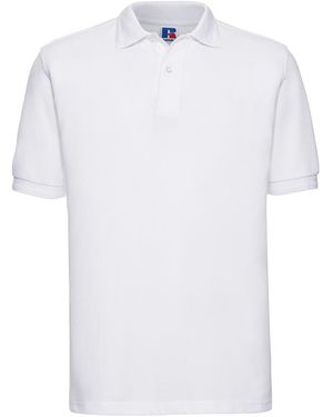 Russell Polycotton Pique Hardwearing Polo Shirt - White