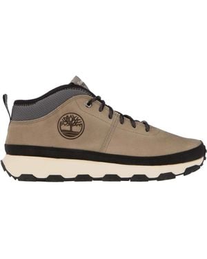 Timberland Winsor Trail Mid Lace Trainers In Taupe - Bruin